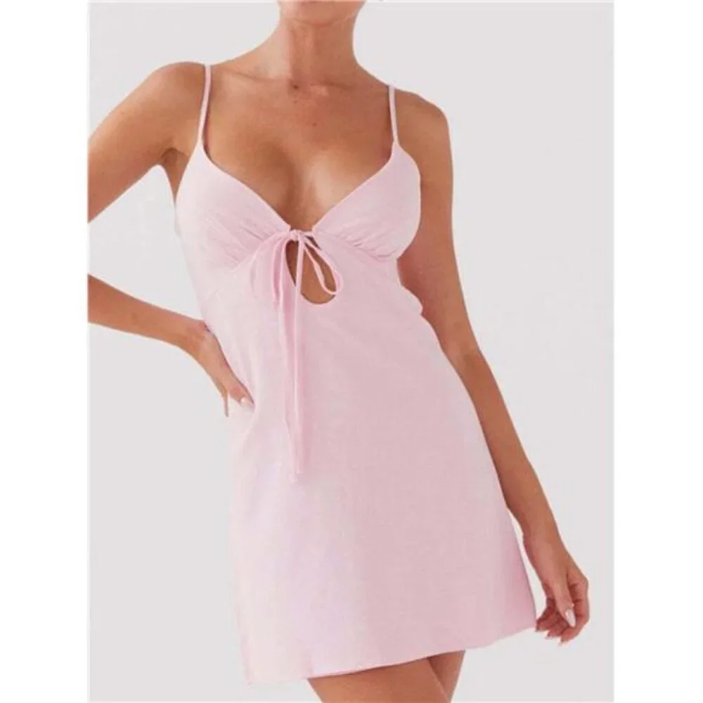 Tie-Front Mini Cami Dress